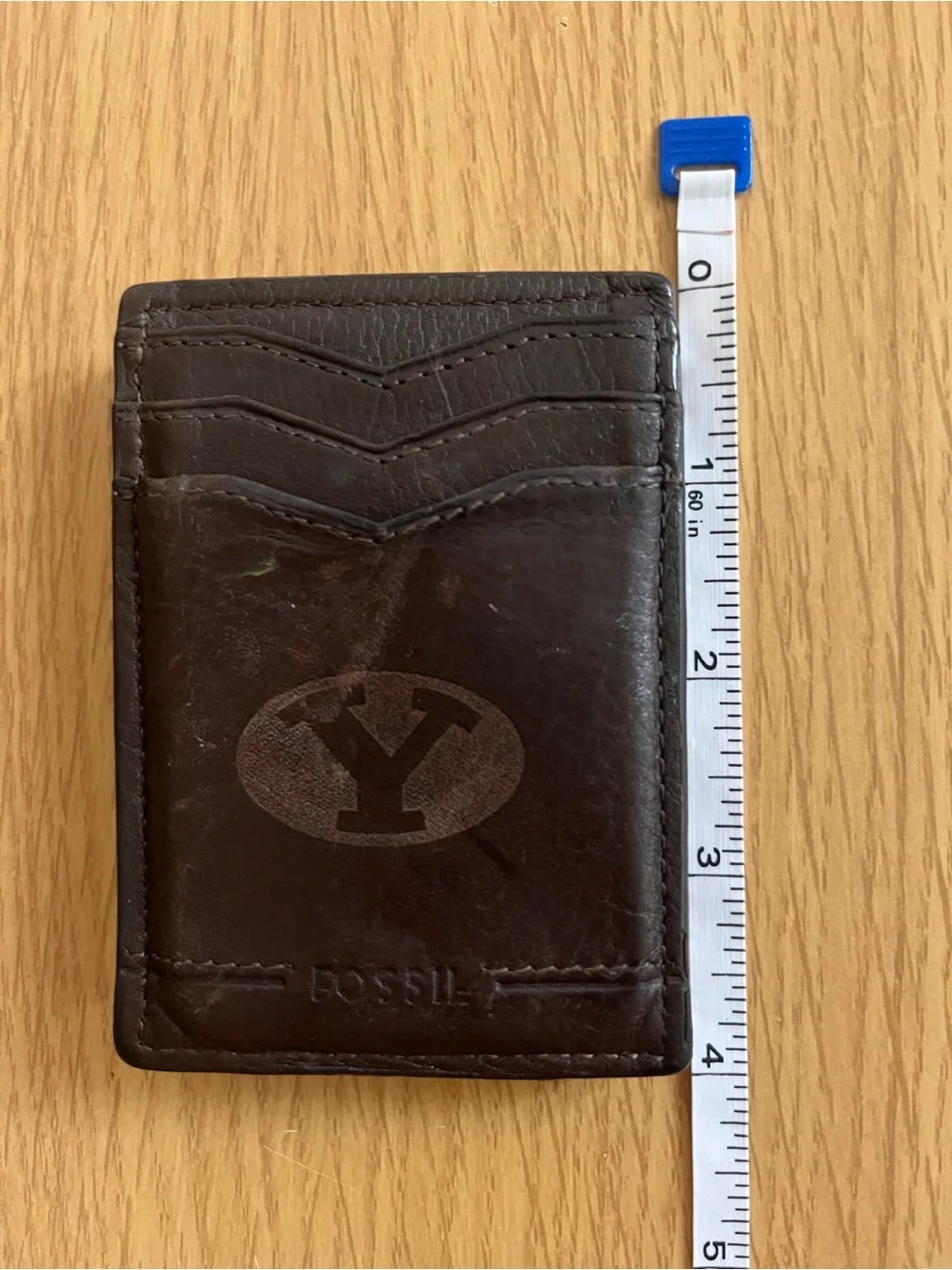 Fossil BYU Leather Money Clip Wallet 🏈 Collegiate Front Pocket Card Case